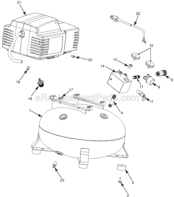 Page A Diagram and Parts List for CF2600 Type 1 Porter Cable Compressor